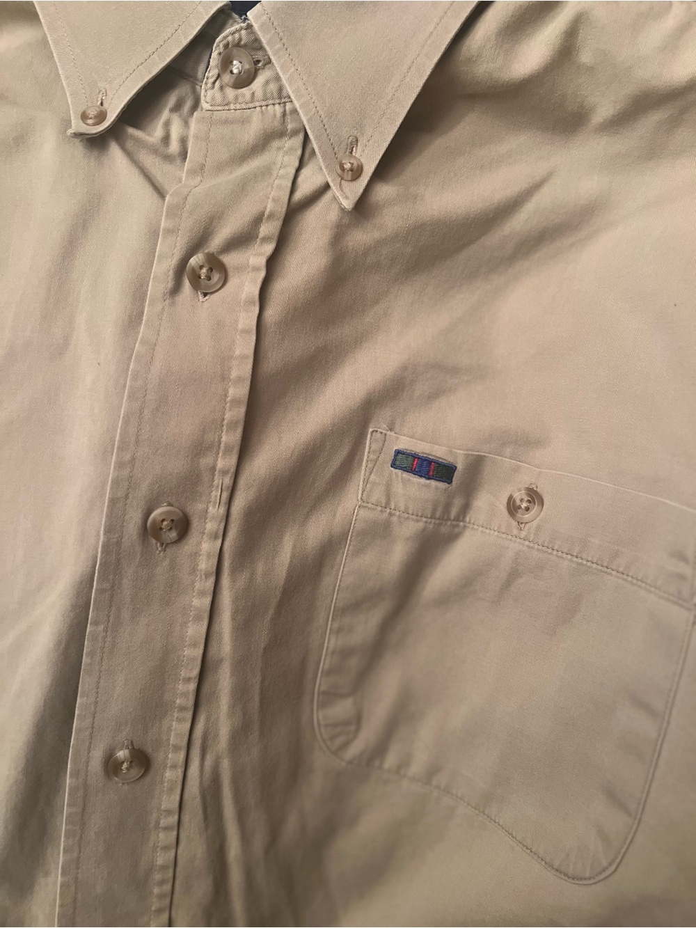 Alexander Julian Colours XL Khaki 100% Cotton Button Down Shirt Long Sleeve - Picture 4 of 7